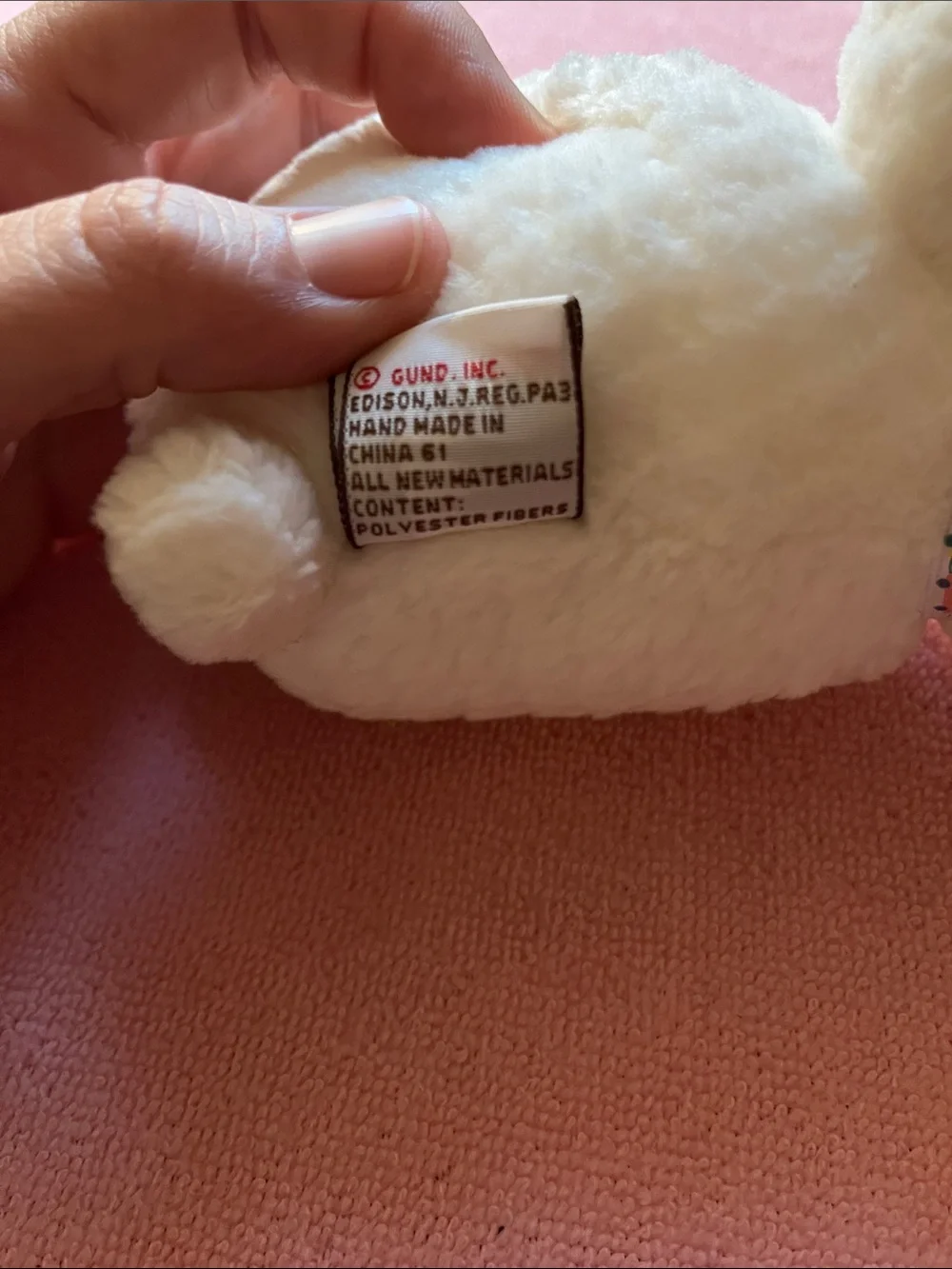Plush White Teddy Bear with Ribbon - Soft Kids Toy by GUND